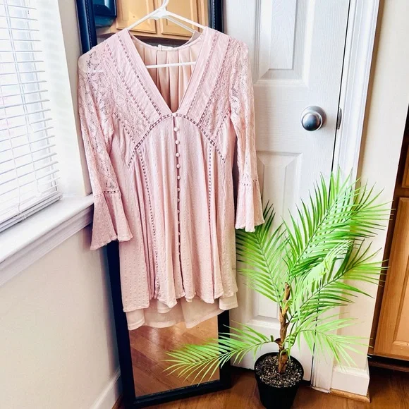 Altar’d State Bell Sleeve Babydoll Dress - Picture 1 of 10